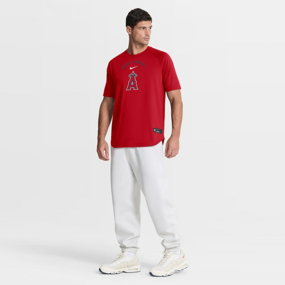 Red Los Angeles Angels Nike Authentic Collection Batting Practice Pre-Game Raglan Dri-FIT Top