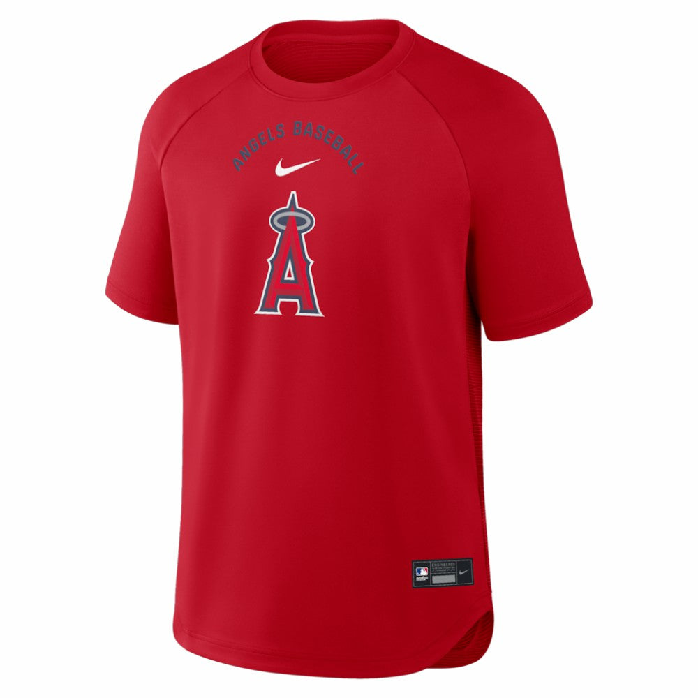 Red Los Angeles Angels Nike Authentic Collection Batting Practice Pre-Game Raglan Dri-FIT Top