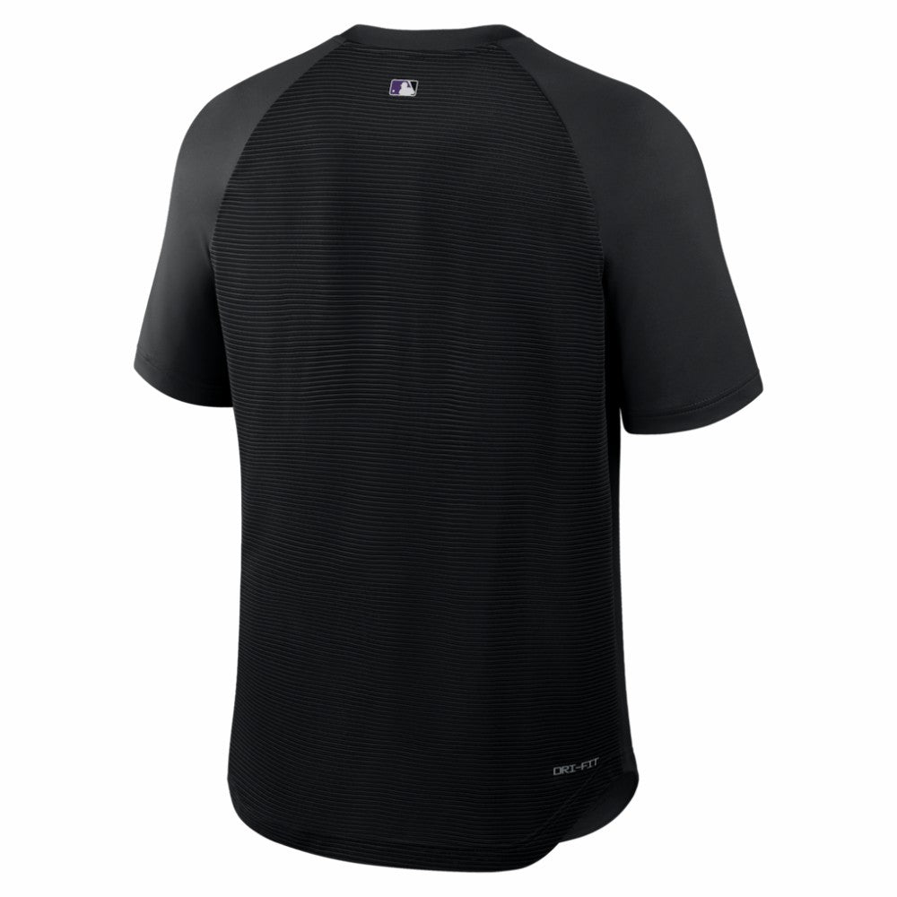 Black Colorado Rockies Nike Authentic Collection Batting Practice Pre-Game Raglan Dri-FIT Top