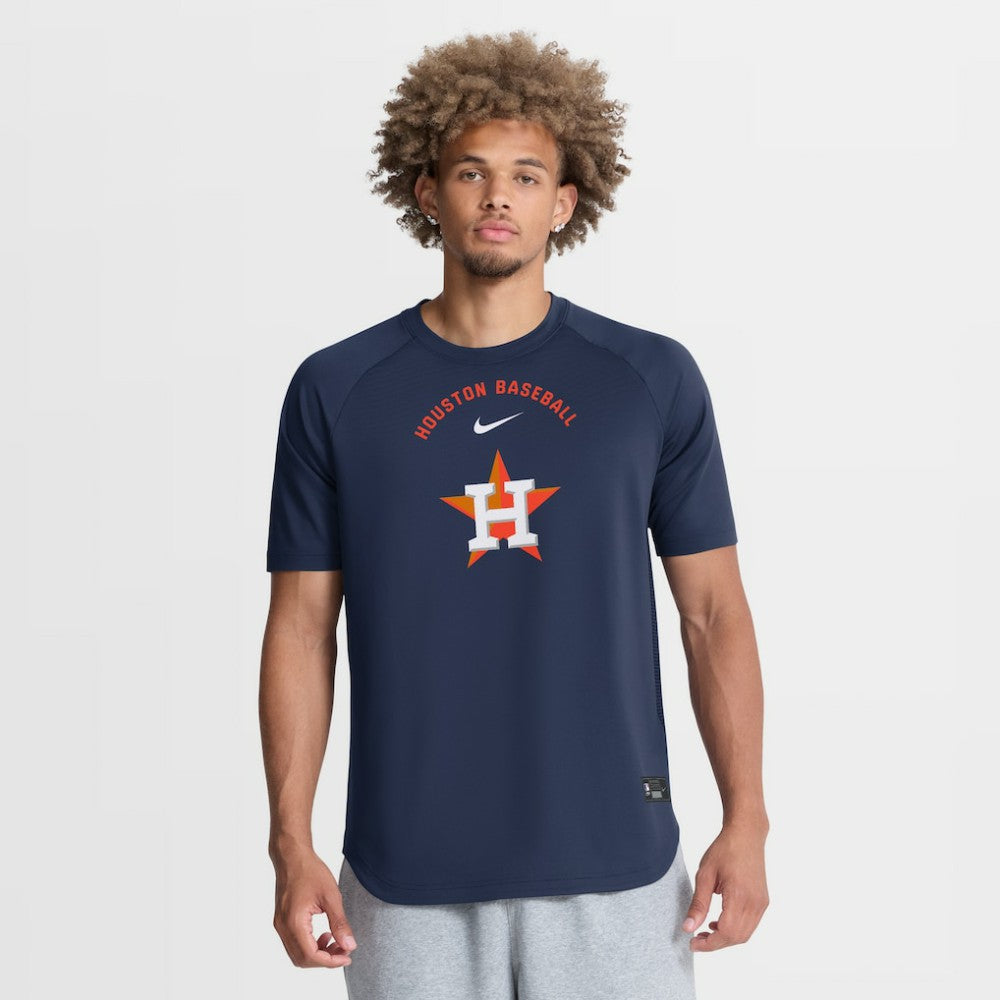 Navy Houston Astros Nike Authentic Collection Batting Practice Pre-Game Raglan Dri-FIT Top