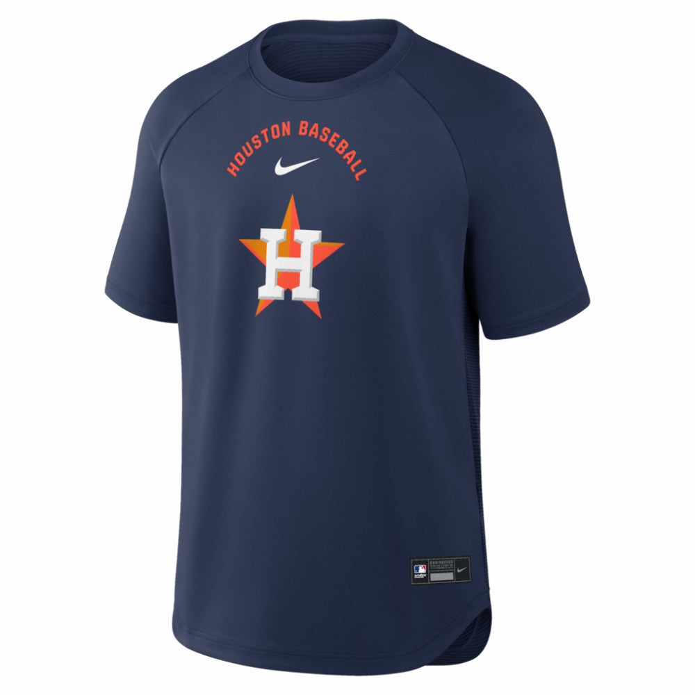 Navy Houston Astros Nike Authentic Collection Batting Practice Pre-Game Raglan Dri-FIT Top