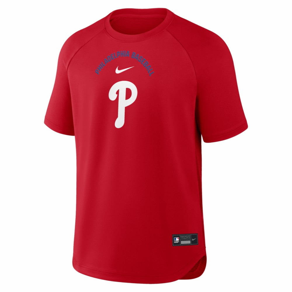 Red Philadelphia Phillies Nike Authentic Collection Batting Practice Pre-Game Raglan Dri-FIT Top