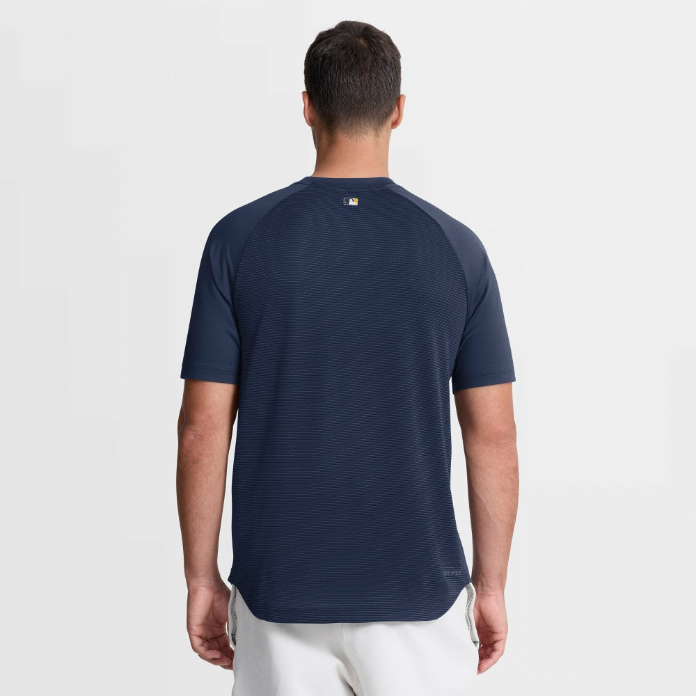 Navy Milwaukee Brewers Nike Authentic Collection Batting Practice Pre-Game Raglan Dri-FIT Top