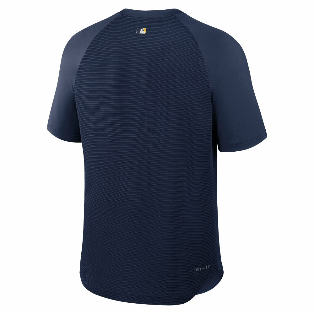 Navy Milwaukee Brewers Nike Authentic Collection Batting Practice Pre-Game Raglan Dri-FIT Top