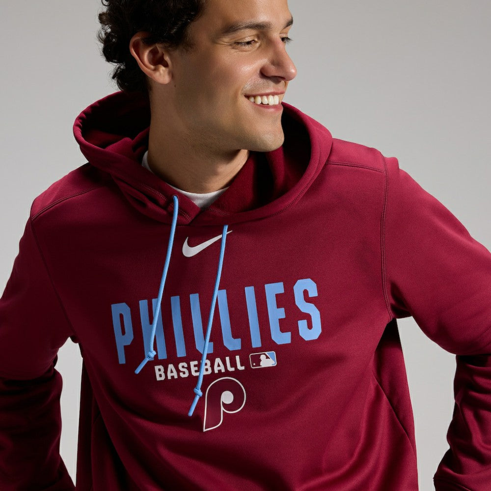 Burgundy Philadelphia Phillies Nike Authentic Collection Therma-FIT Hoodie