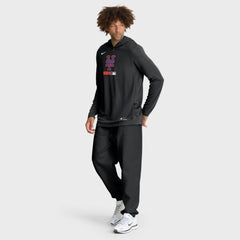 Black New York Mets Nike Authentic Collection Dri-FIT Long Sleeve Hooded T-Shirt