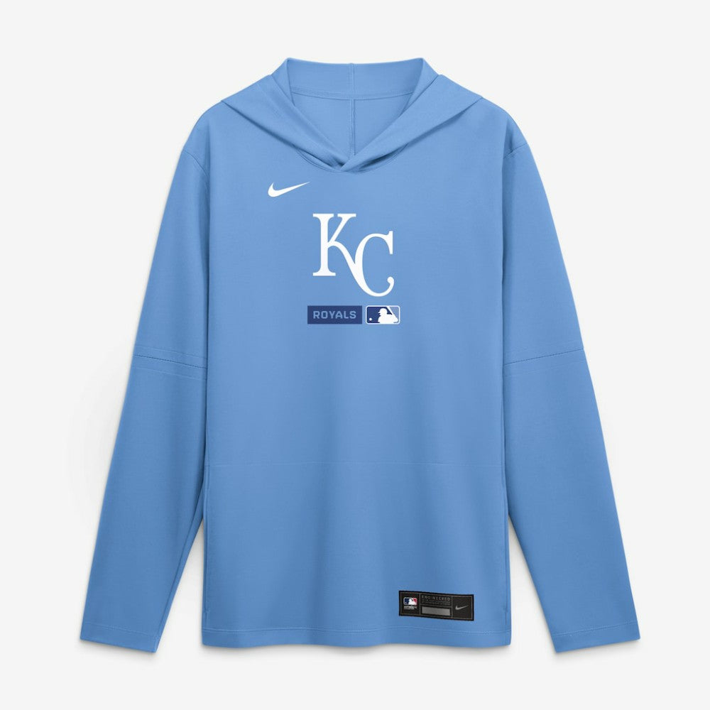 Light Blue Kansas City Royals Nike Authentic Collection Dri-FIT Long Sleeve Hooded T-Shirt
