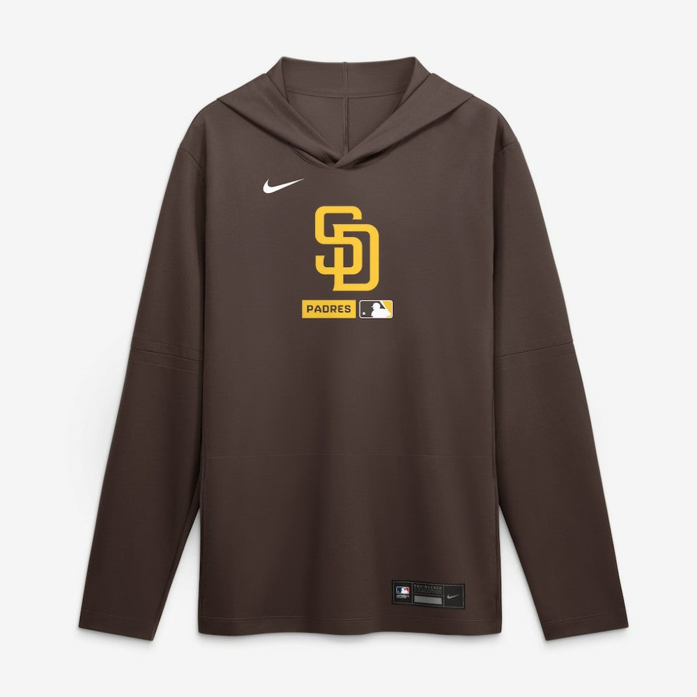 Brown San Diego Padres Nike Authentic Collection Dri-FIT Long Sleeve Hooded T-Shirt