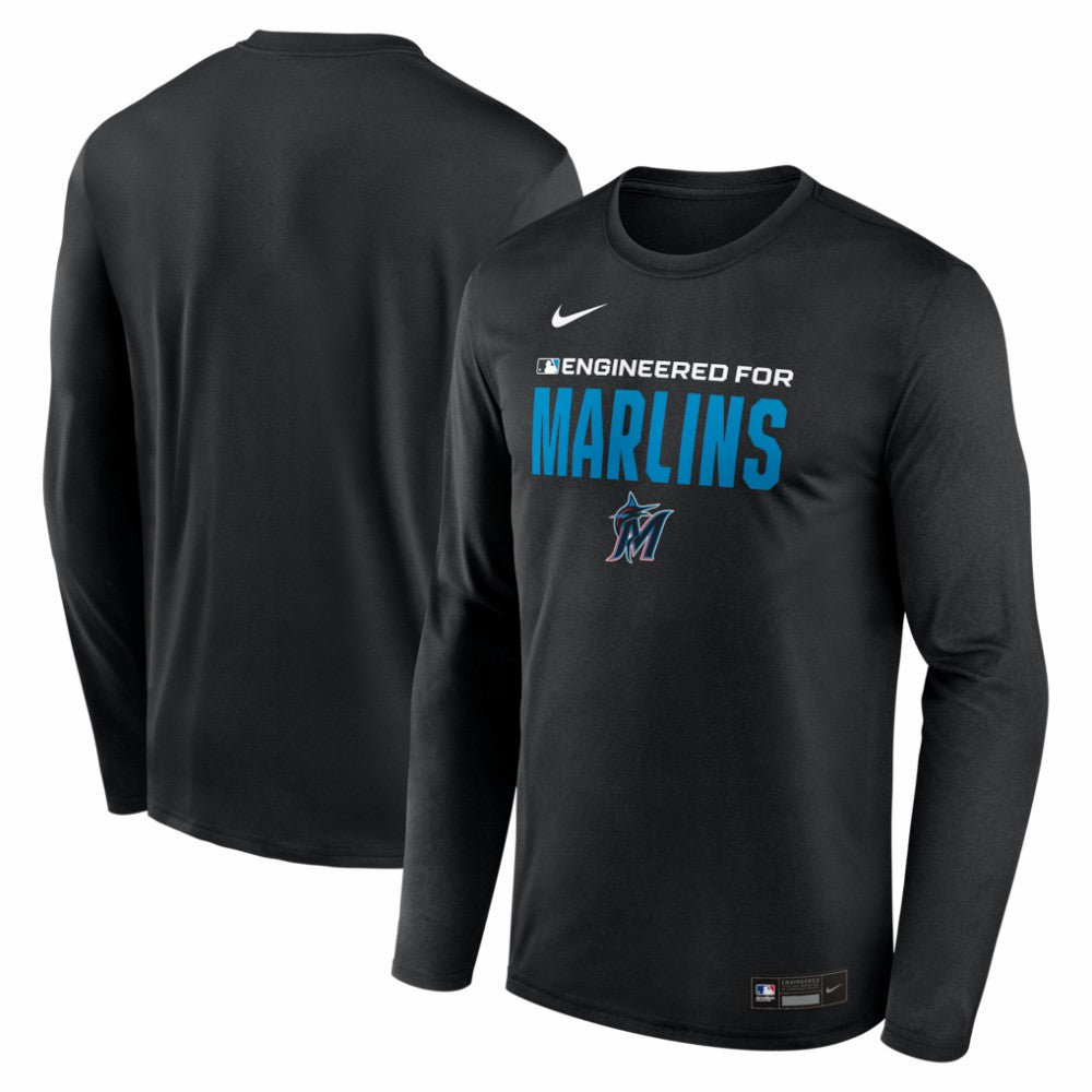 Black Miami Marlins Nike Authentic Collection Legend Dri-FIT Long Sleeve T-Shirt