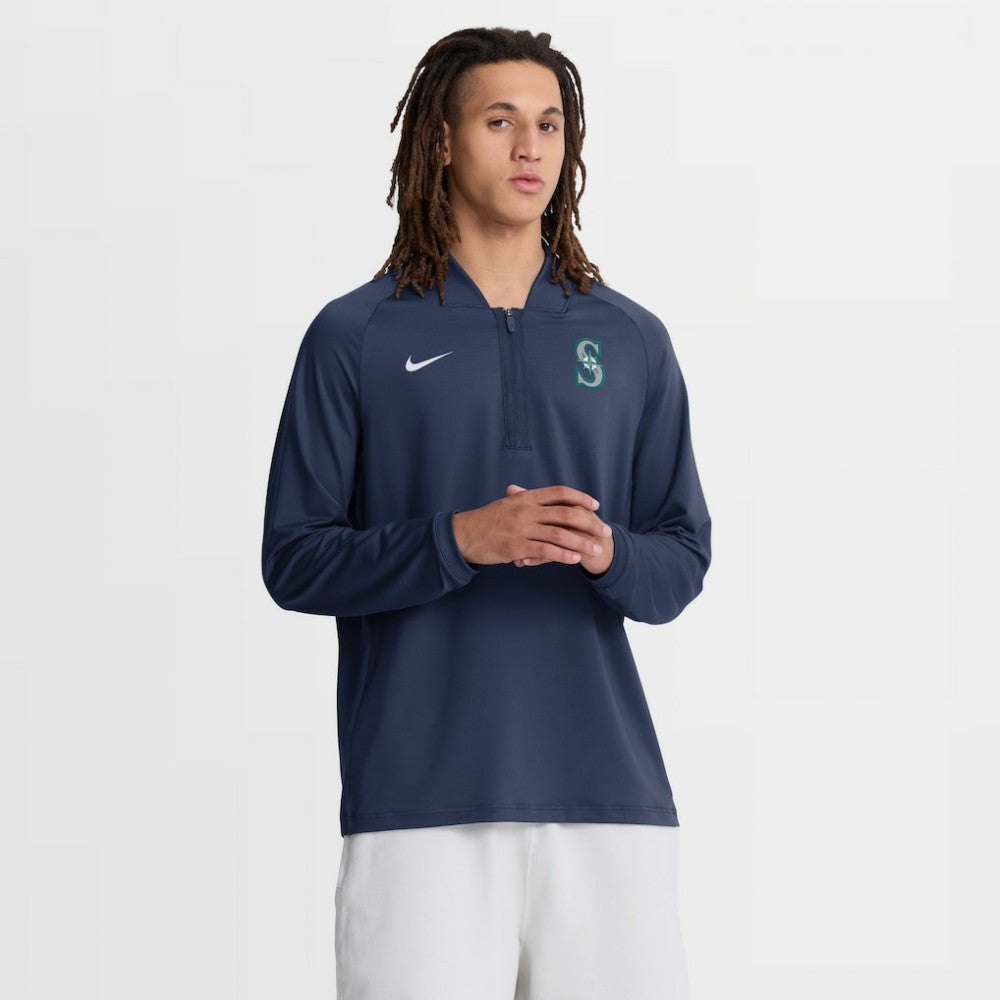 Navy Seattle Mariners Nike Authentic Collection Dri-FIT Raglan Half-Zip Pullover