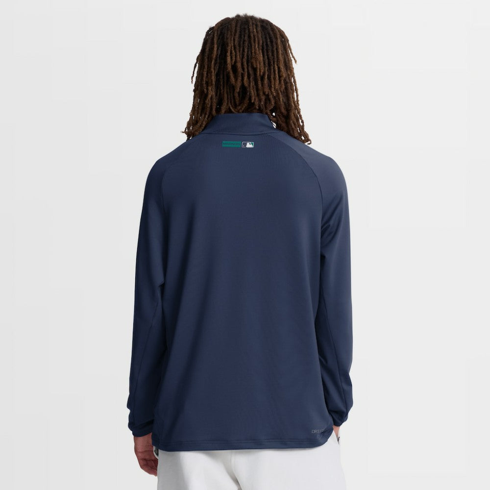 Navy Seattle Mariners Nike Authentic Collection Dri-FIT Raglan Half-Zip Pullover