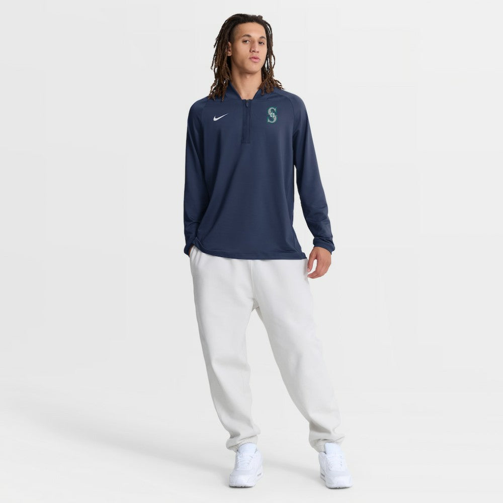 Navy Seattle Mariners Nike Authentic Collection Dri-FIT Raglan Half-Zip Pullover