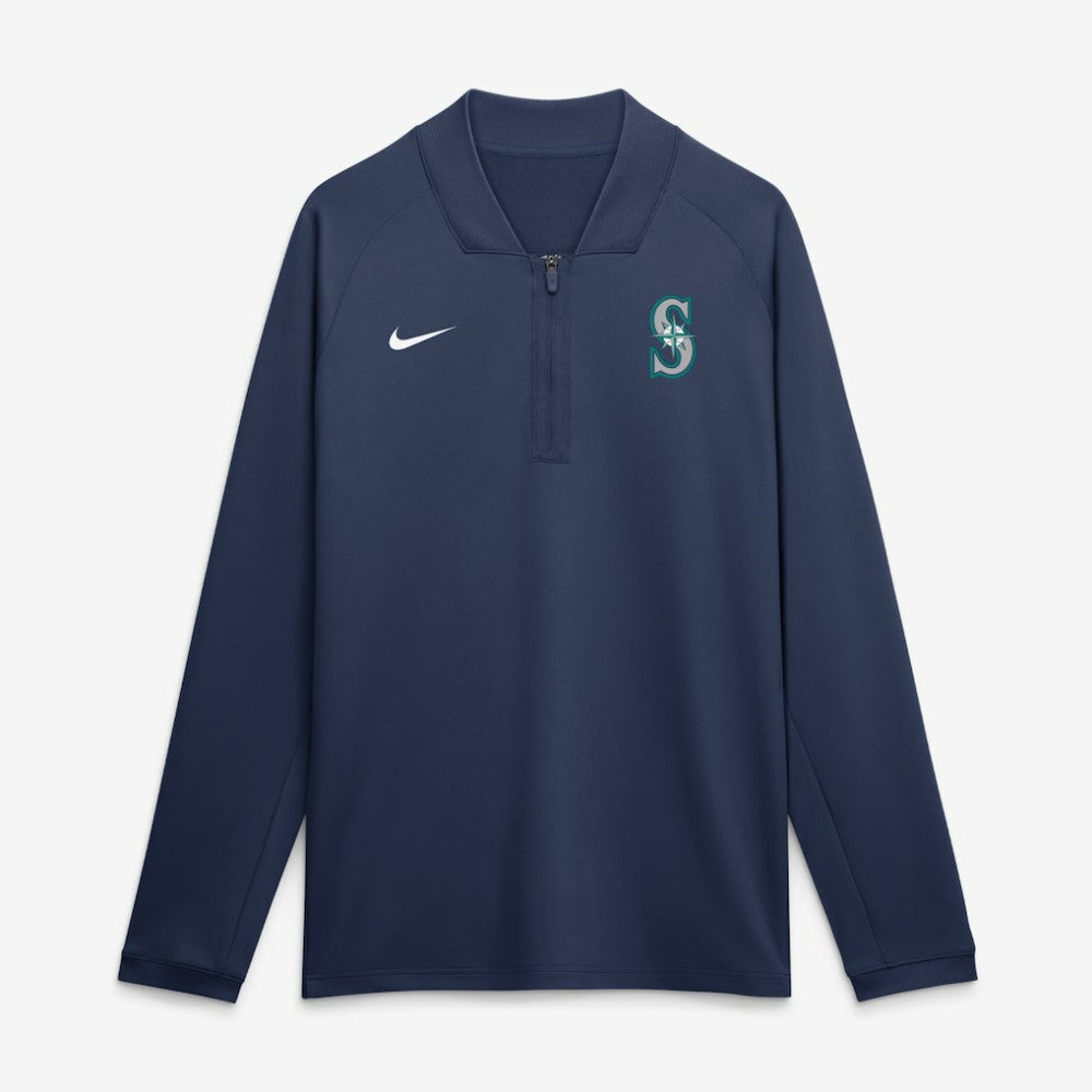Navy Seattle Mariners Nike Authentic Collection Dri-FIT Raglan Half-Zip Pullover