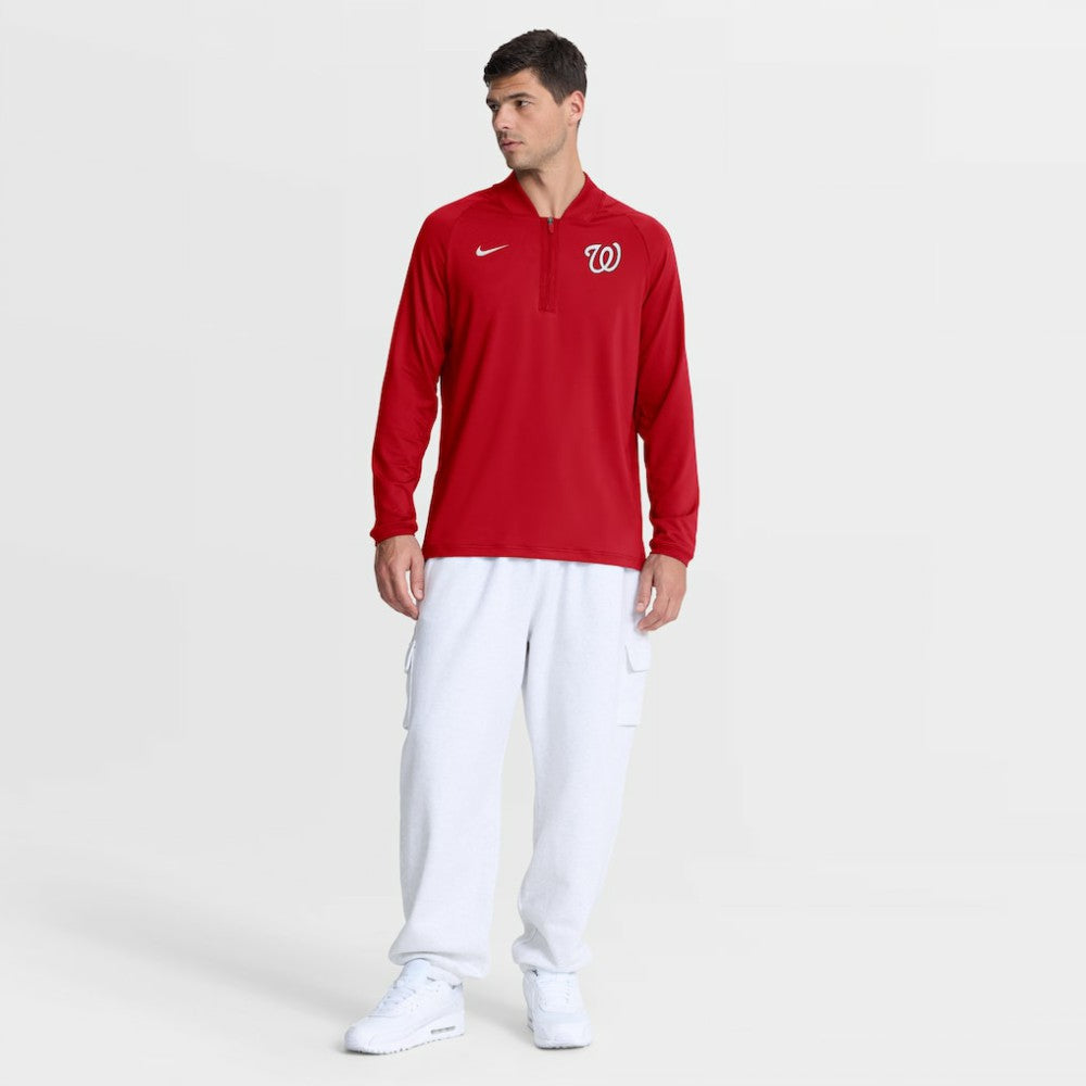 Red Washington Nationals Nike Authentic Collection Dri-FIT Raglan Half-Zip Pullover