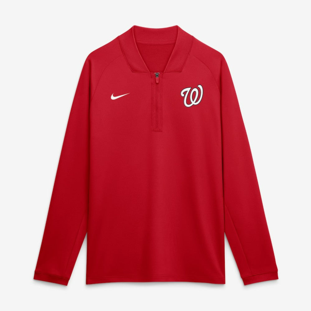 Red Washington Nationals Nike Authentic Collection Dri-FIT Raglan Half-Zip Pullover