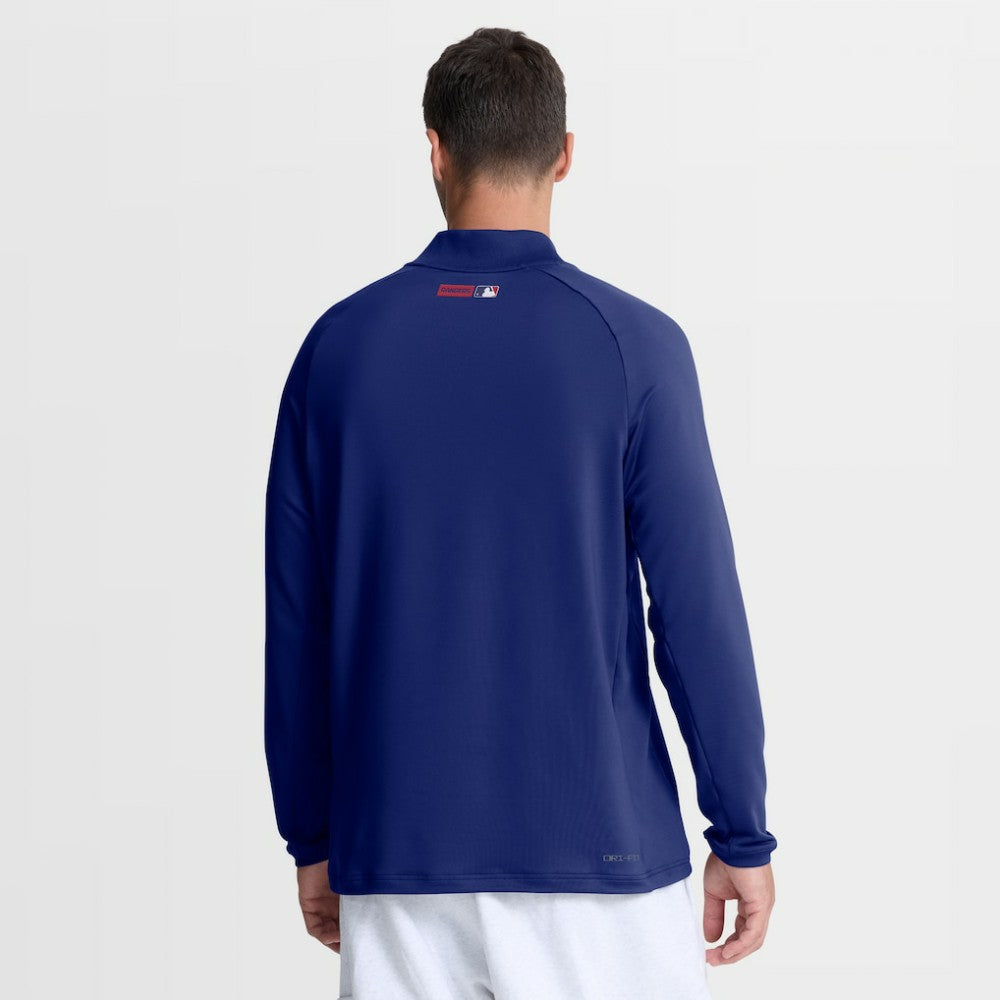 Royal Texas Rangers Nike Authentic Collection Dri-FIT Raglan Half-Zip Pullover