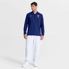 Royal Texas Rangers Nike Authentic Collection Dri-FIT Raglan Half-Zip Pullover