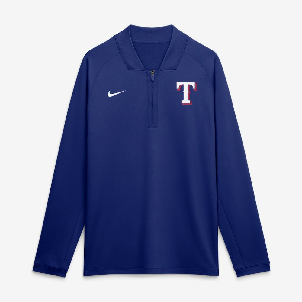 Royal Texas Rangers Nike Authentic Collection Dri-FIT Raglan Half-Zip Pullover