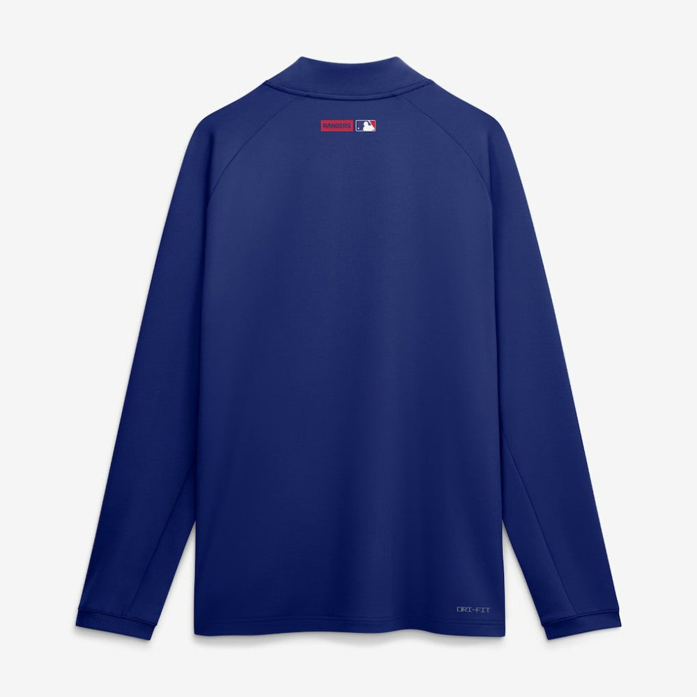 Royal Texas Rangers Nike Authentic Collection Dri-FIT Raglan Half-Zip Pullover