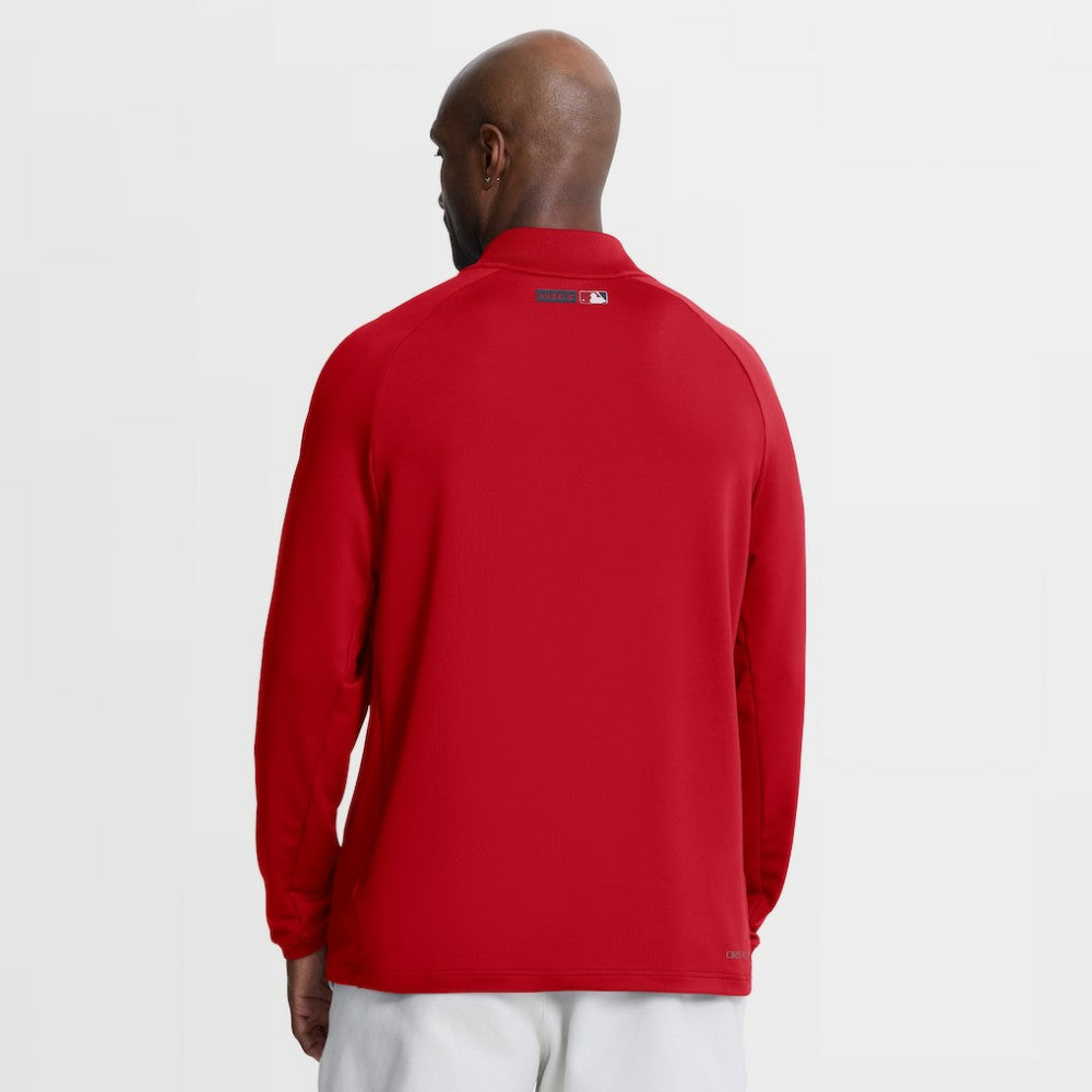 Red Los Angeles Angels Nike Authentic Collection Dri-FIT Raglan Half-Zip Pullover