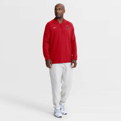 Red Los Angeles Angels Nike Authentic Collection Dri-FIT Raglan Half-Zip Pullover
