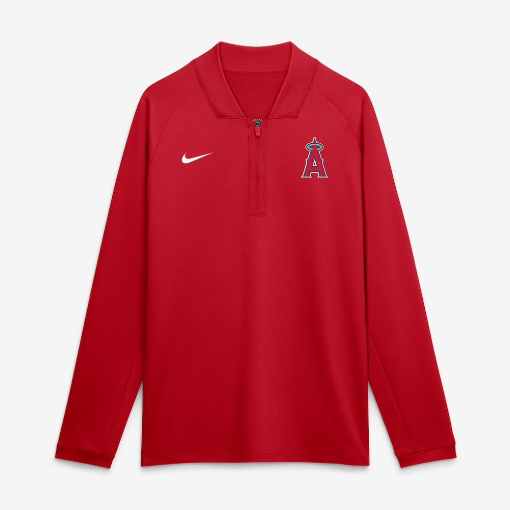 Red Los Angeles Angels Nike Authentic Collection Dri-FIT Raglan Half-Zip Pullover