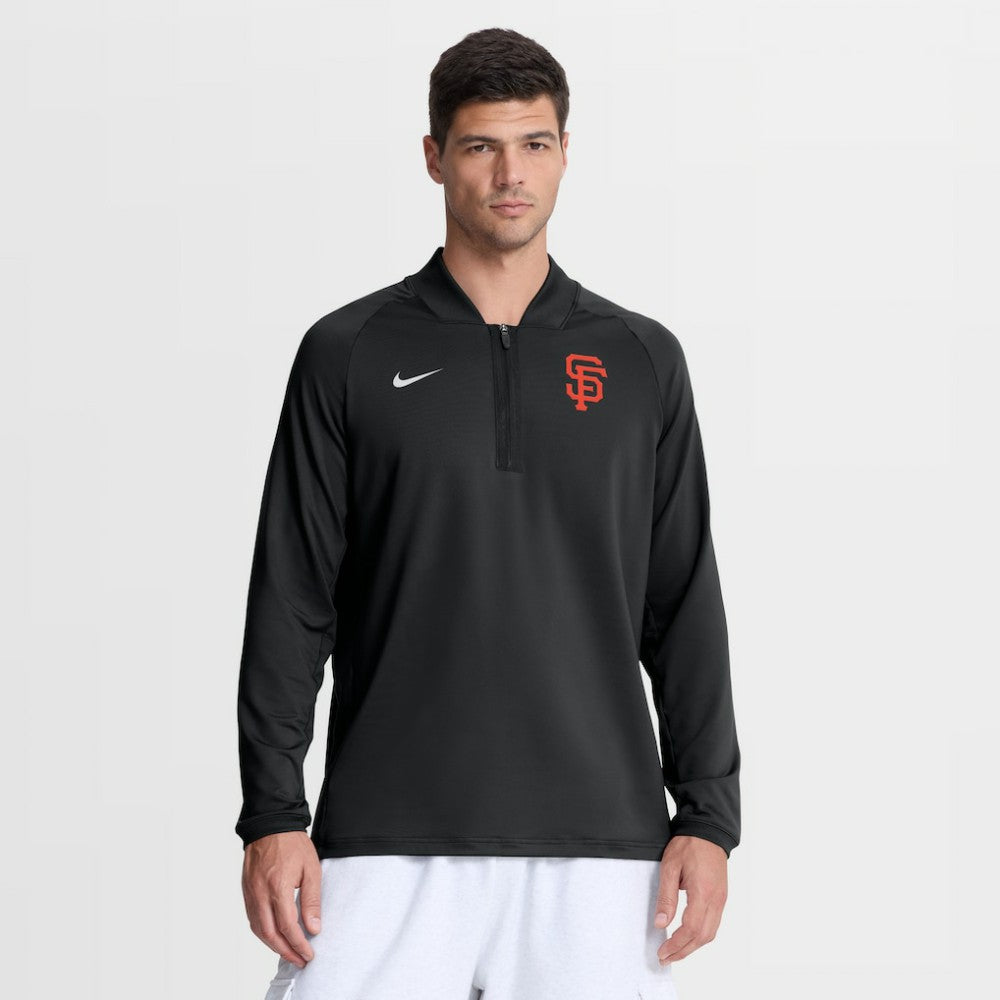Black San Francisco Giants Nike Authentic Collection Dri-FIT Raglan Half-Zip Pullover
