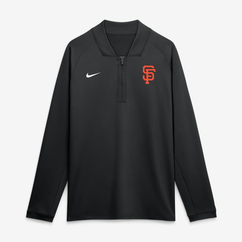 Black San Francisco Giants Nike Authentic Collection Dri-FIT Raglan Half-Zip Pullover
