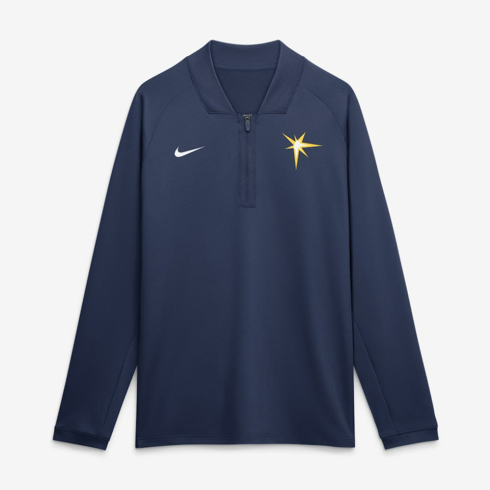 Navy Tampa Bay Rays Nike Authentic Collection Dri-FIT Raglan Half-Zip Pullover