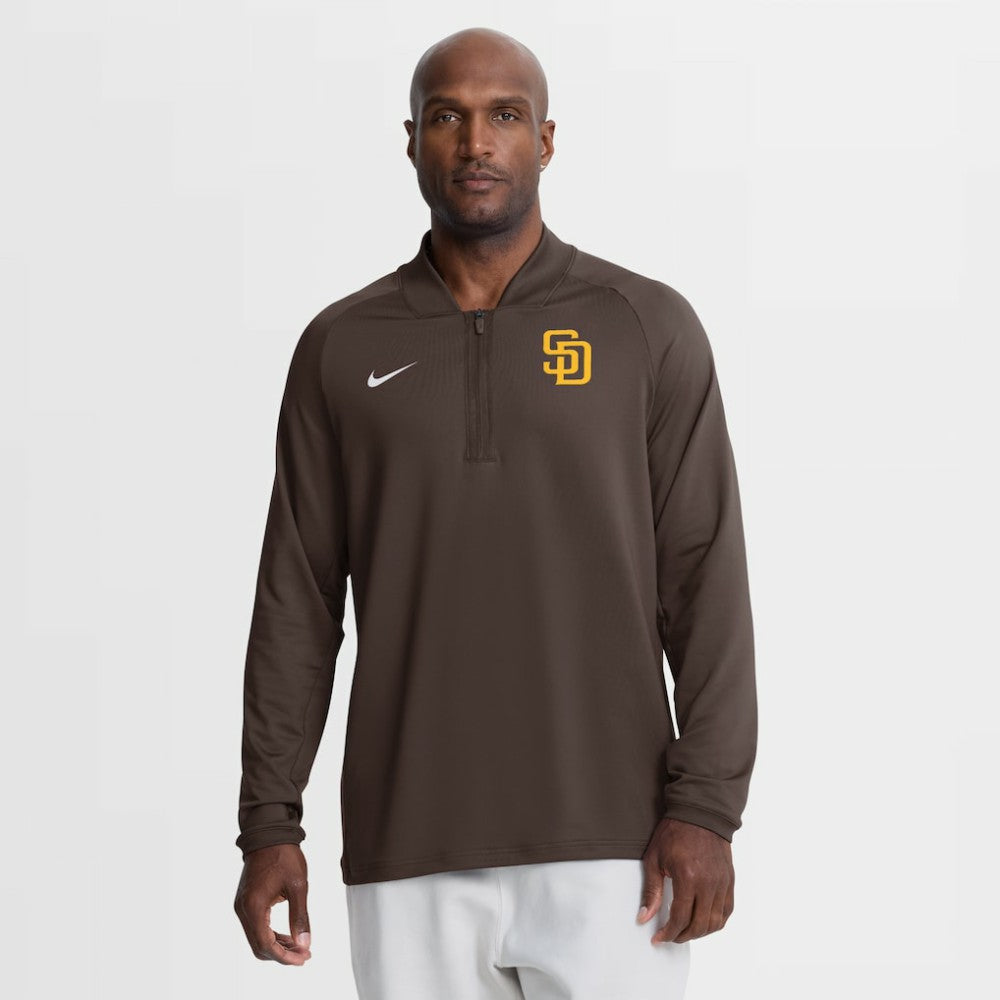 Brown San Diego Padres Nike Authentic Collection Dri-FIT Raglan Half-Zip Pullover