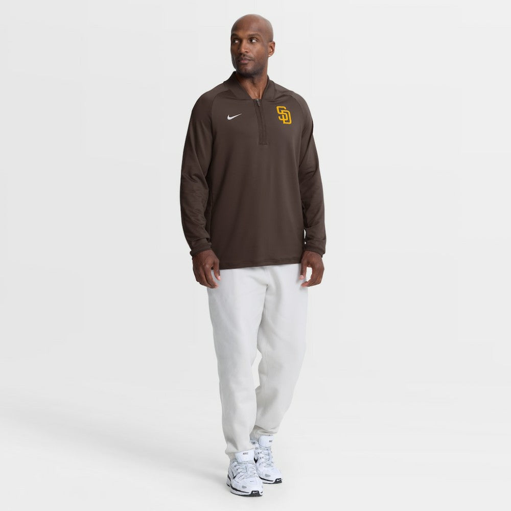 Brown San Diego Padres Nike Authentic Collection Dri-FIT Raglan Half-Zip Pullover