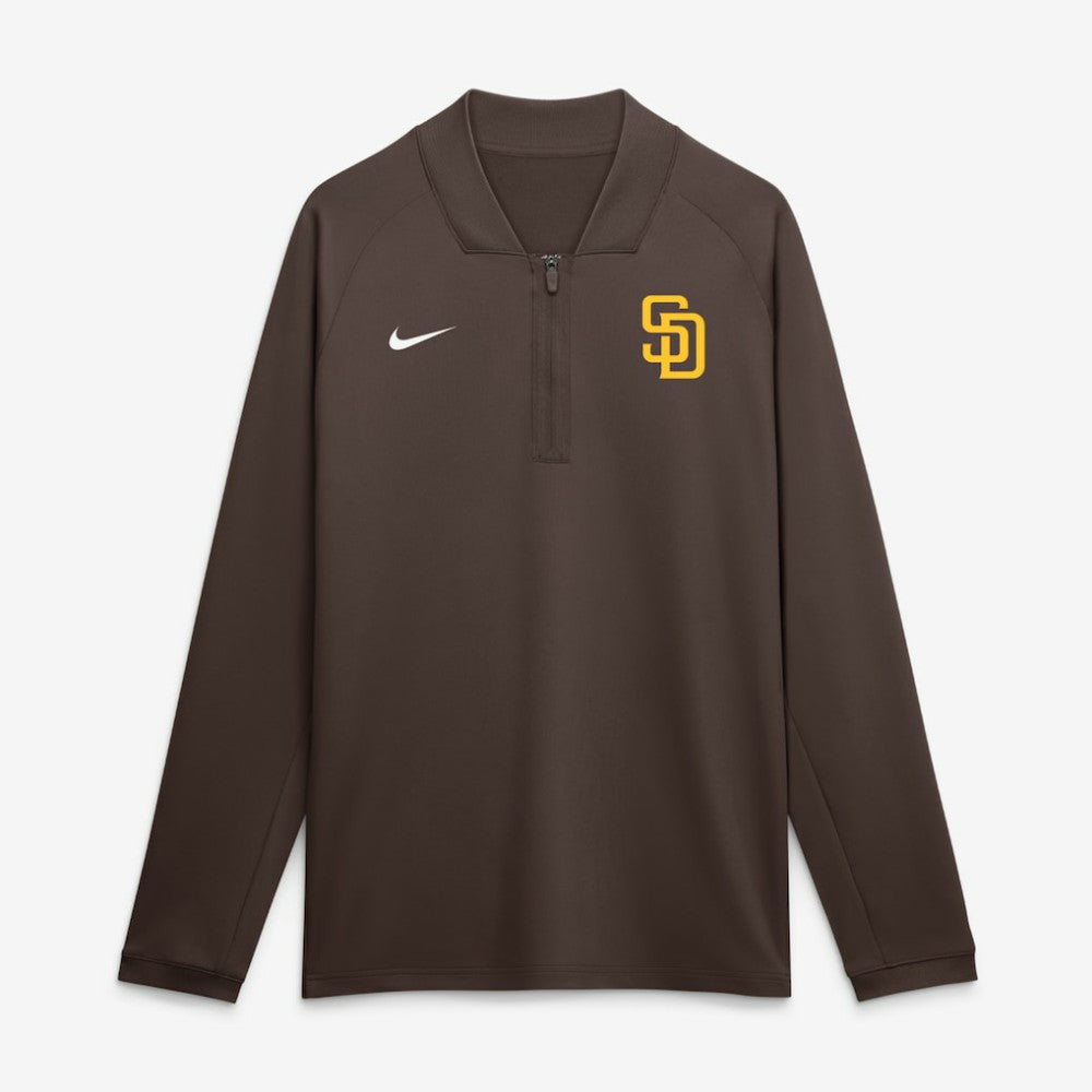 Brown San Diego Padres Nike Authentic Collection Dri-FIT Raglan Half-Zip Pullover