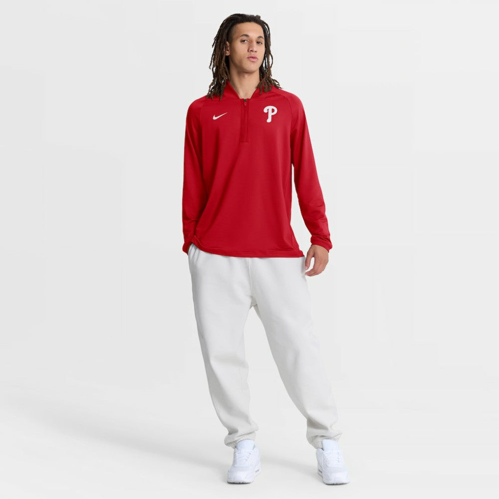 Red Philadelphia Phillies Nike Authentic Collection Dri-FIT Raglan Half-Zip Pullover