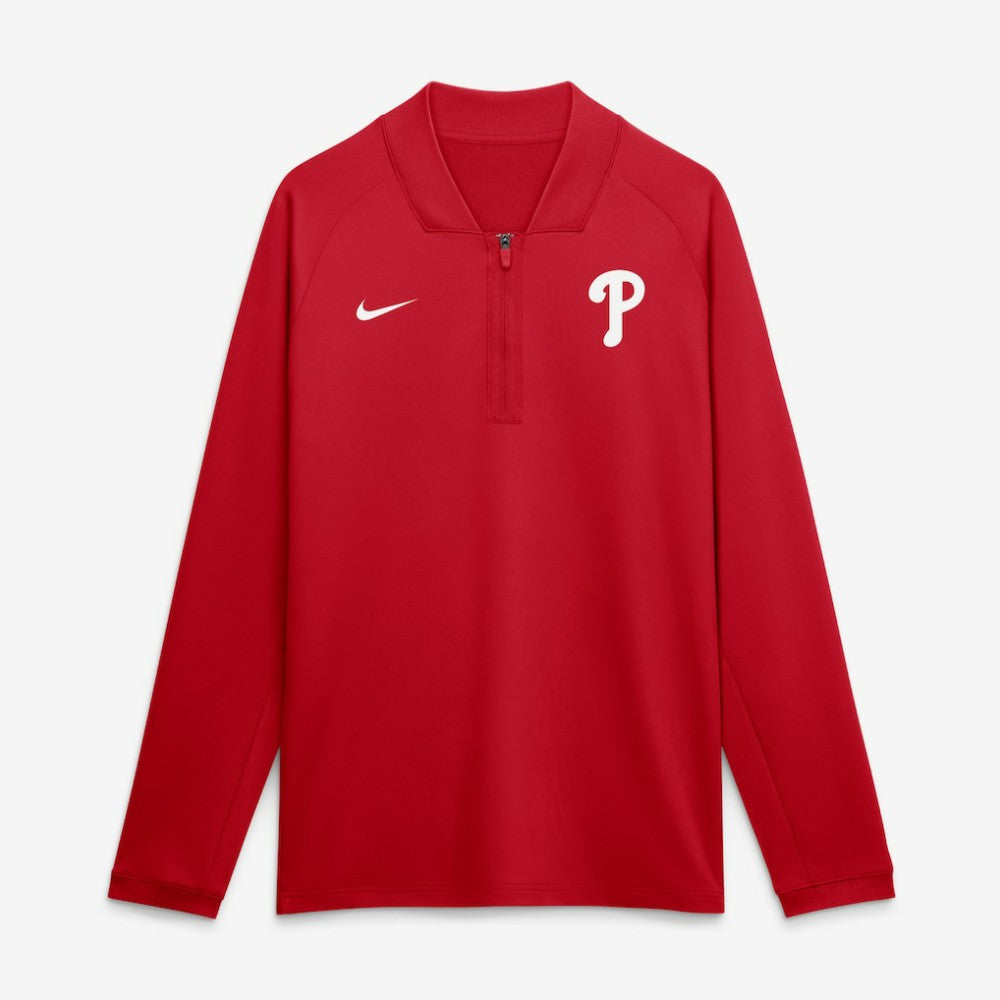 Red Philadelphia Phillies Nike Authentic Collection Dri-FIT Raglan Half-Zip Pullover
