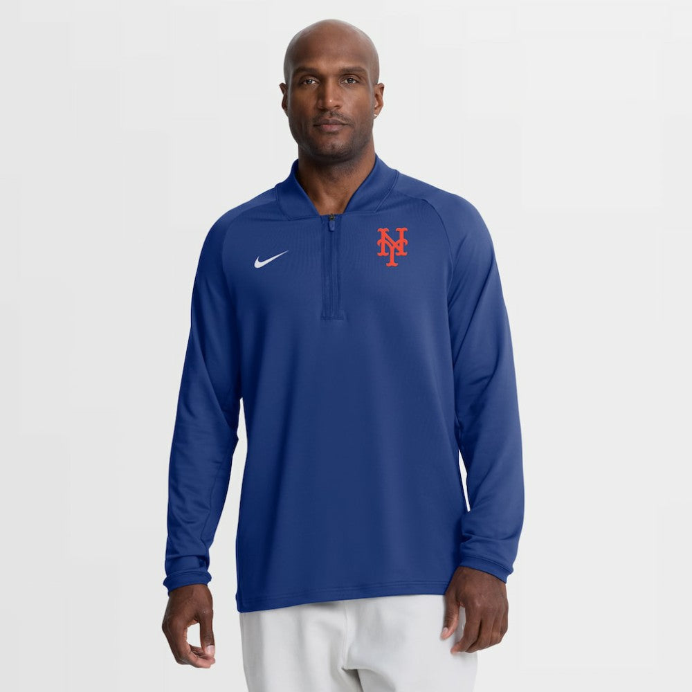 Royal New York Mets Nike Authentic Collection Dri-FIT Raglan Half-Zip Pullover