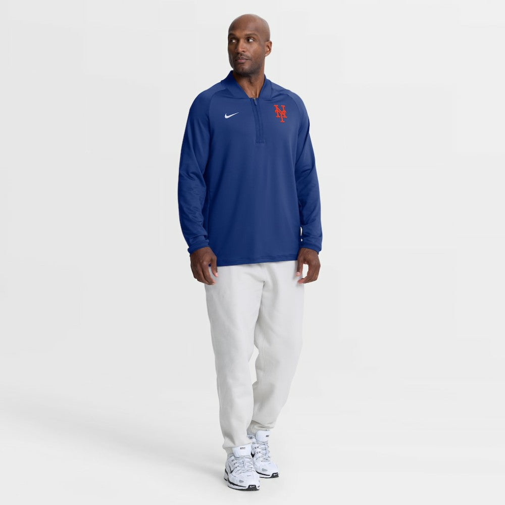 Royal New York Mets Nike Authentic Collection Dri-FIT Raglan Half-Zip Pullover