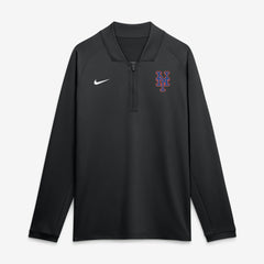 Black New York Mets Nike Authentic Collection Dri-FIT Raglan Half-Zip Pullover