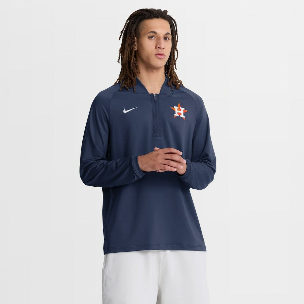 Navy Houston Astros Nike Authentic Collection Dri-FIT Raglan Half-Zip Pullover