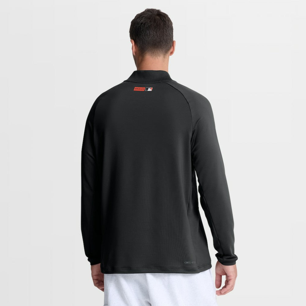 Black Baltimore Orioles Nike Authentic Collection Dri-FIT Raglan Half-Zip Pullover