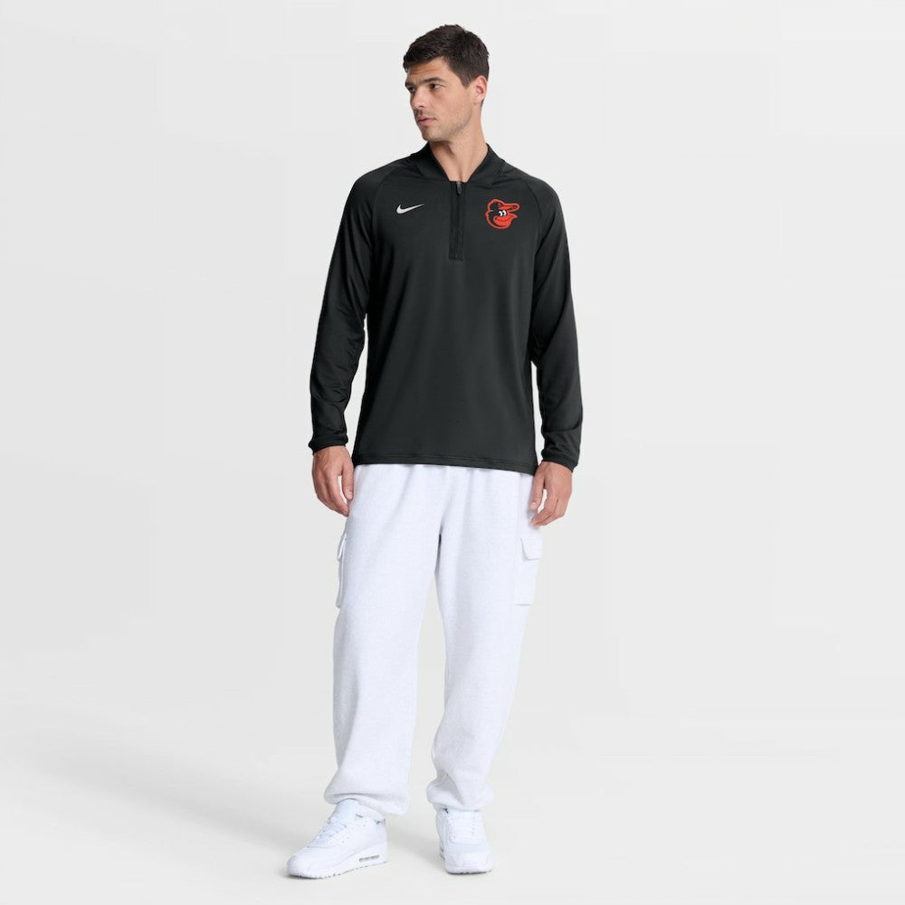 Black Baltimore Orioles Nike Authentic Collection Dri-FIT Raglan Half-Zip Pullover