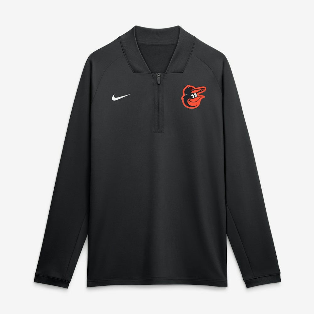 Black Baltimore Orioles Nike Authentic Collection Dri-FIT Raglan Half-Zip Pullover