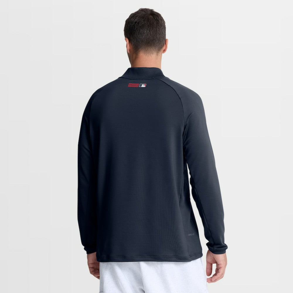 Navy Atlanta Braves Nike Authentic Collection Dri-FIT Raglan Half-Zip Pullover