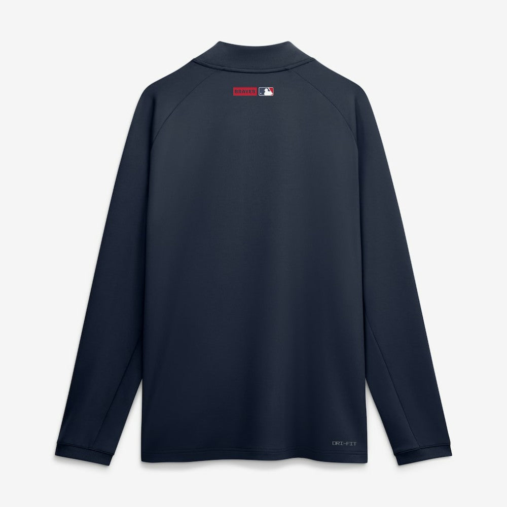 Navy Atlanta Braves Nike Authentic Collection Dri-FIT Raglan Half-Zip Pullover