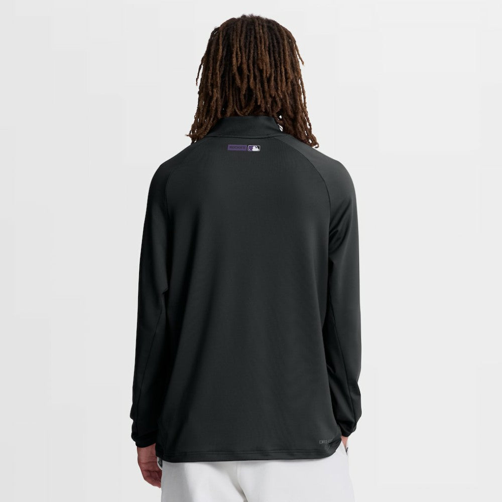 Black Colorado Rockies Nike Authentic Collection Dri-FIT Raglan Half-Zip Pullover