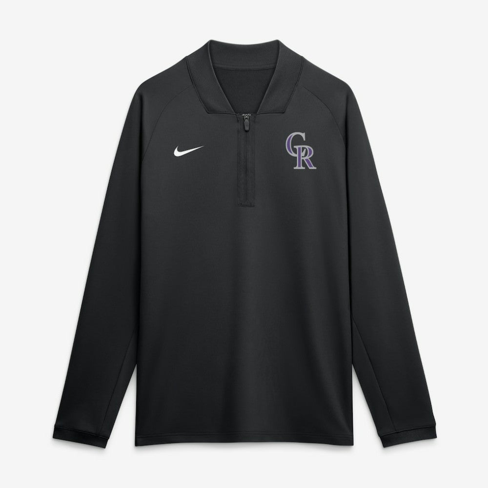 Black Colorado Rockies Nike Authentic Collection Dri-FIT Raglan Half-Zip Pullover