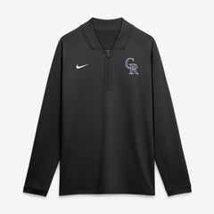 Black Colorado Rockies Nike Authentic Collection Dri-FIT Raglan Half-Zip Pullover