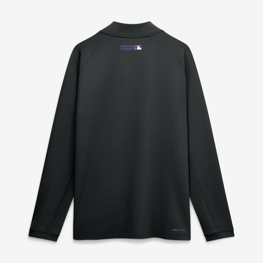 Black Colorado Rockies Nike Authentic Collection Dri-FIT Raglan Half-Zip Pullover