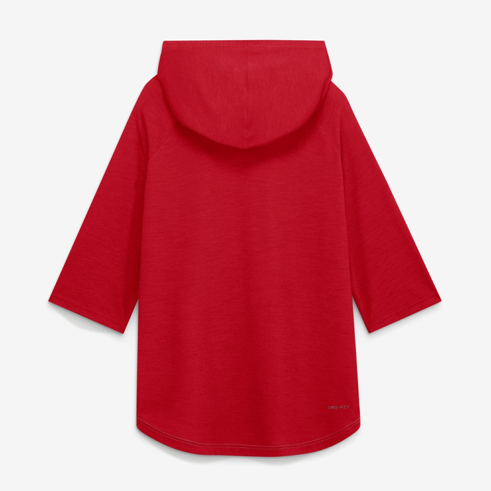Gray Los Angeles Angels Nike Authentic Collection Flux Dri-FIT Raglan 3/4-Sleeve Hooded T-Shirt