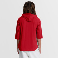 Gray Los Angeles Angels Nike Authentic Collection Flux Dri-FIT Raglan 3/4-Sleeve Hooded T-Shirt