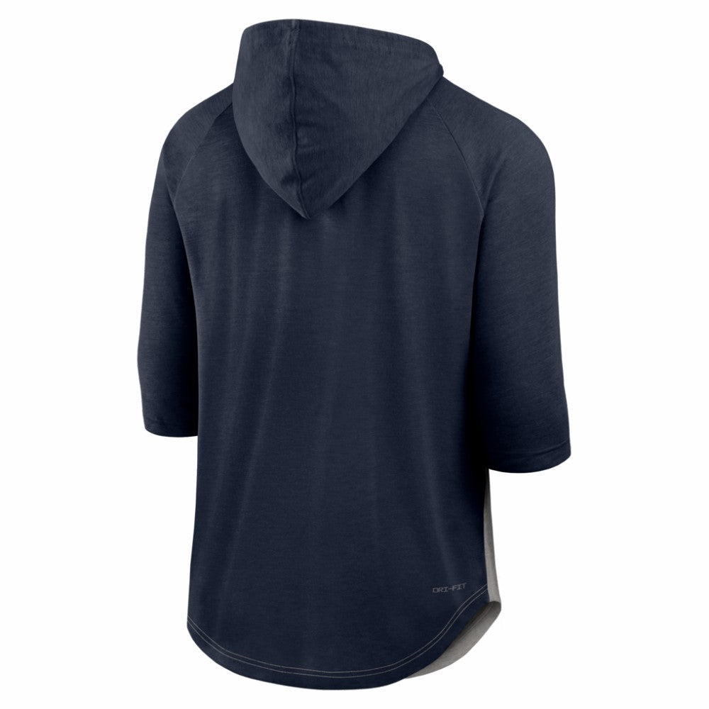 Gray Atlanta Braves Nike Authentic Collection Flux Dri-FIT Raglan 3/4-Sleeve Hooded T-Shirt
